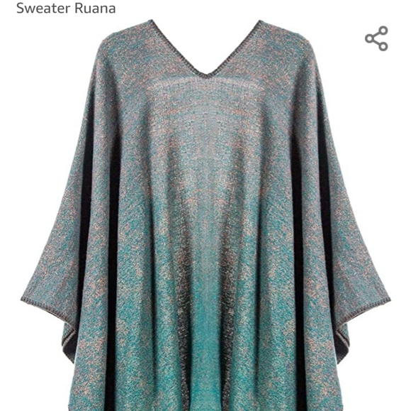 Kollie More Wrap Shawl Ombre Turquoise - Picture 6 of 14